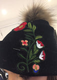 Embroidery Bobble Hat