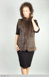 Fur gilets with hood